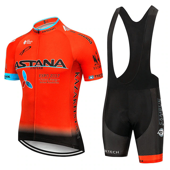 2019 Maillot Astana Tirantes Mangas Cortas Naranja